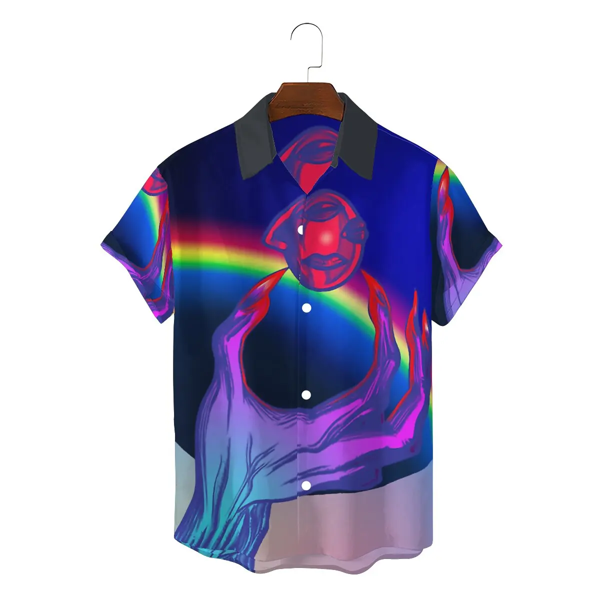 

Retro 2022 Men Vintage Hawaii Shirts Berserk Guts Griffith Behelit Manga Square Neck Tops Polyester 3D Shirt High Quality