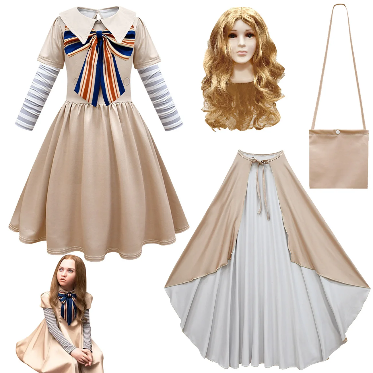 Новинка 2023 Детский костюм для косплея Меган винтажные готические костюмы