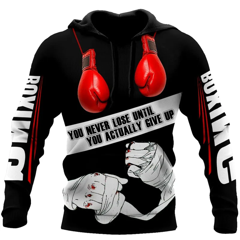 

Boxer Graphic Hoodie Men Clothing Pop 3D Boxing KO Print Sportwear New in Hoodies Women Harajuku Fashion y2k Pullover Sweatshirt