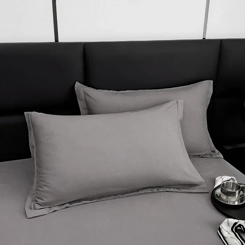 

Стираная хлопковая однотонная наволочка 48*74 см, наволочка для домашней кровати, постельное белье стандартного размера, домашний текстиль, декор для отеля, 1 шт.