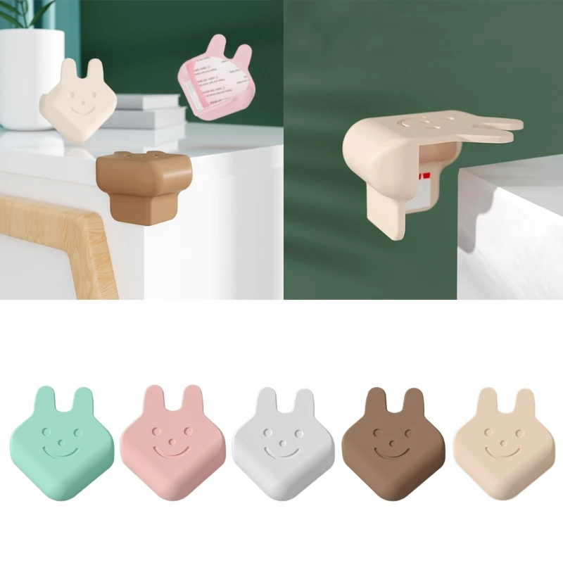 

4-piece/set Corner Guards Edge Bumpers Bunny Shape Baby Child Safety Proof Furniture Table Protectors 5-Color for option A2UB