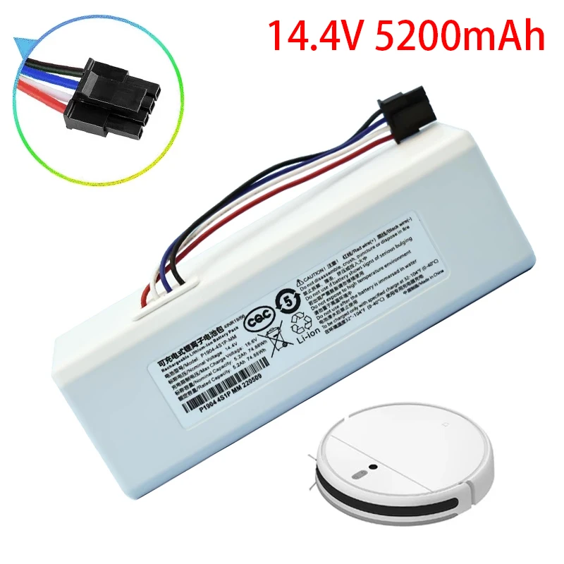 

14.4V 5200mAh Lithium Ion Battery,For Xiaomi Mijia Robot Vacuum Cleaner 1C Sweeping Robot Rechargeable Replace Battery
