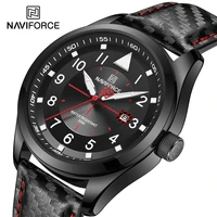 naviforce fashion men sport watch quartz wristwatch casual black leather bracelet man business male luminous clock watches