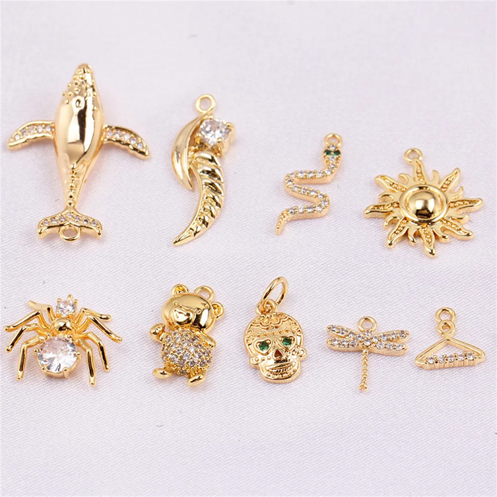 

DIY аксессуары сплав позолоченное ожерелье с сохраняющим цвет кулоном Маленькая подвеска Изысканный Простой узор аксессуары ювелирные изделия