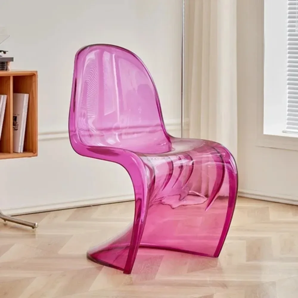 Пластиковые дизайнерские обеденные стулья прозрачные скандинавские ленивые