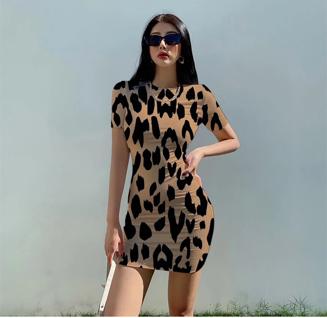 

2022 Hot Sale Sexy Leopard Print Women Dresses Mini Party Dresses