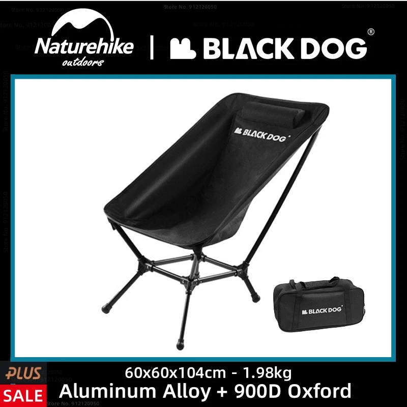 

Naturehike-BLACKDOG Detachable Portable Folding Moon Chairs Ultralight Aluminum Beach Chair Outdoors Fishing High-back Chair