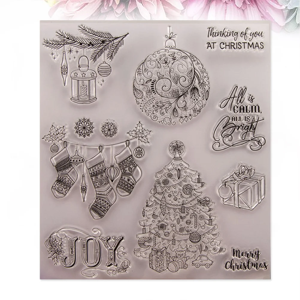 

Christmas Clear Silicone Making Stamp Scrapbook Stamps Scrapbooking Transparent Rubber Diy Merry Party Craft Acrylic Decorative