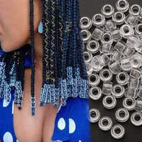 50pcs 100pcs transparent 4mm big hole dreadlock beads for jumbo braids dreadlock resin clear for hair accessories styling tool