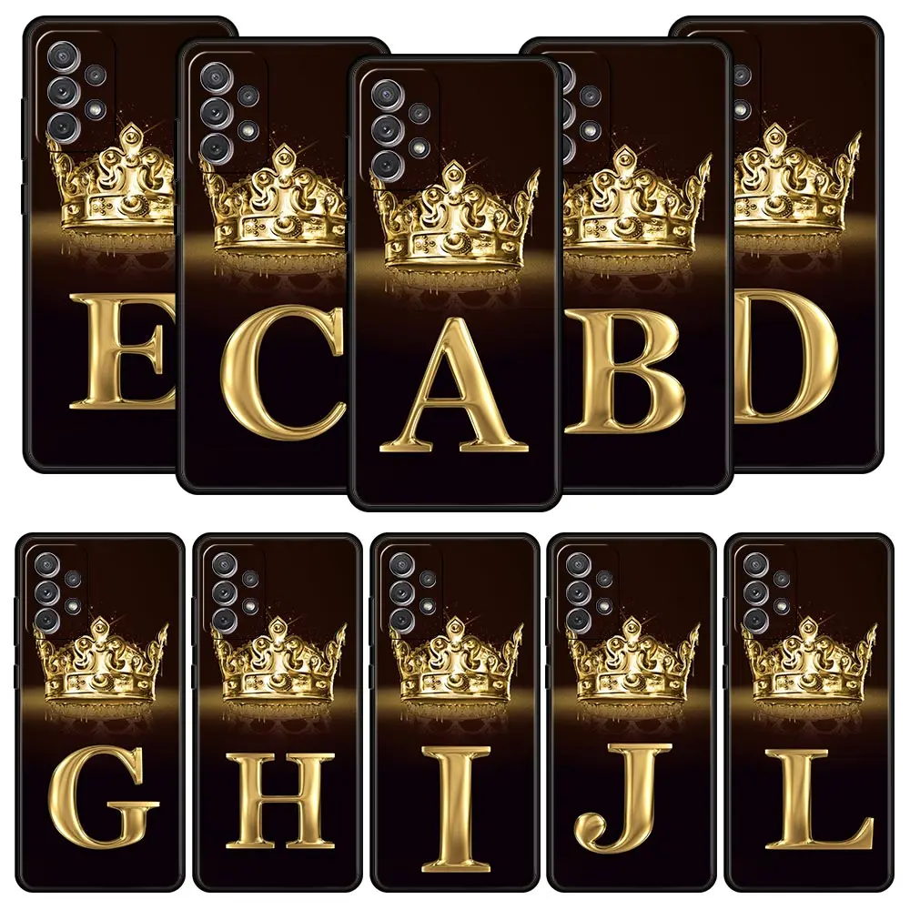 

Fashion Crown Letter Funda Case For Samsung Galaxy A12 A52 A51 A32 A21s A71 A02s A31 A72 A22 5G A11 Black TPU Phone Tampa