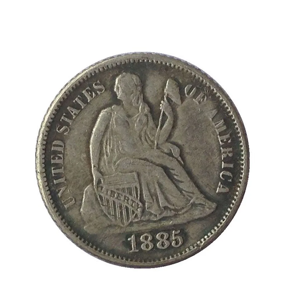 

США 1885 P/S десятицентовая монета с изображением сидящей свободы копия монет