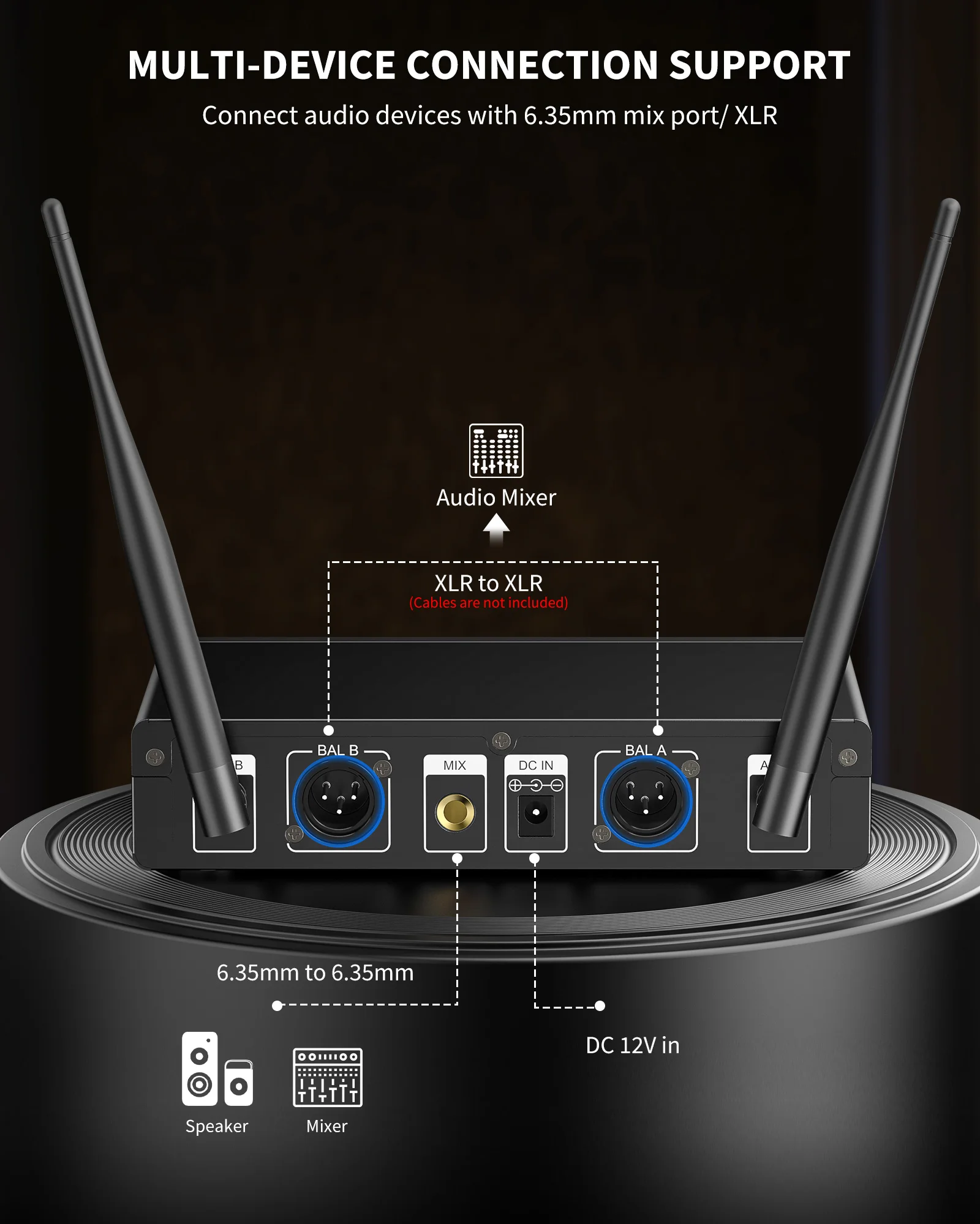 Профессиональный микрофон LEKATO набор микрофонов УВЧ для караоке подключи и