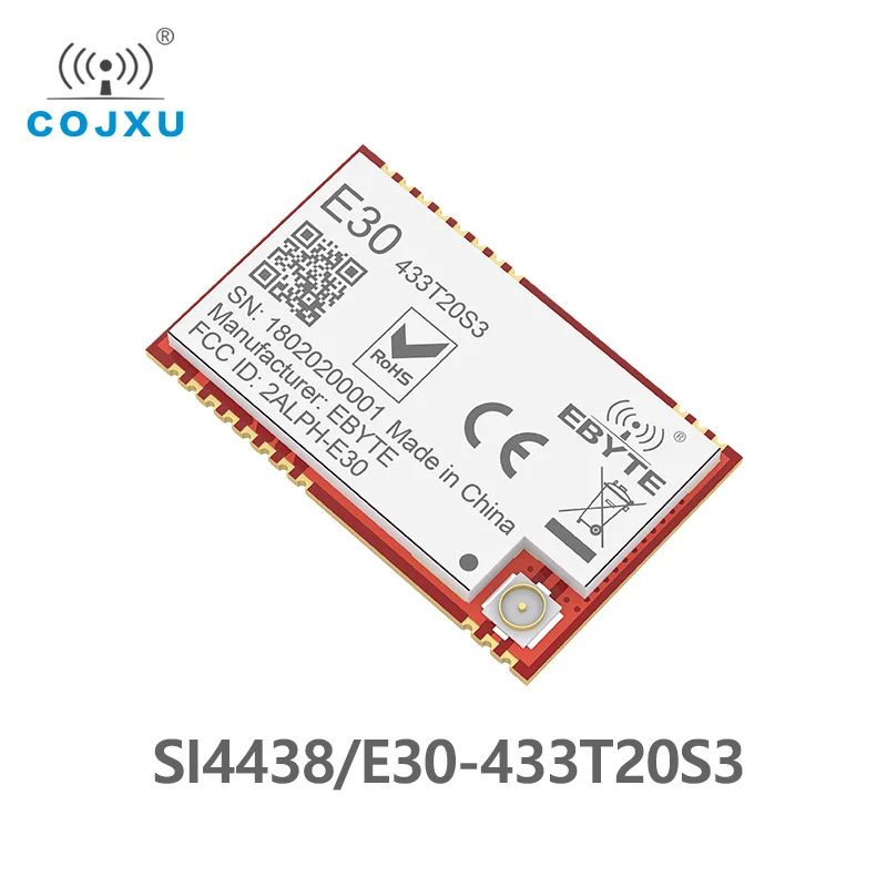 SI4438 433 МГц RF TCXO модуль ebyte E30-433T20S3-V2.0 SMD последовательный порт, беспроводной трансивер 100 мВт 2500 м, большой диапазон, разъем IPEX