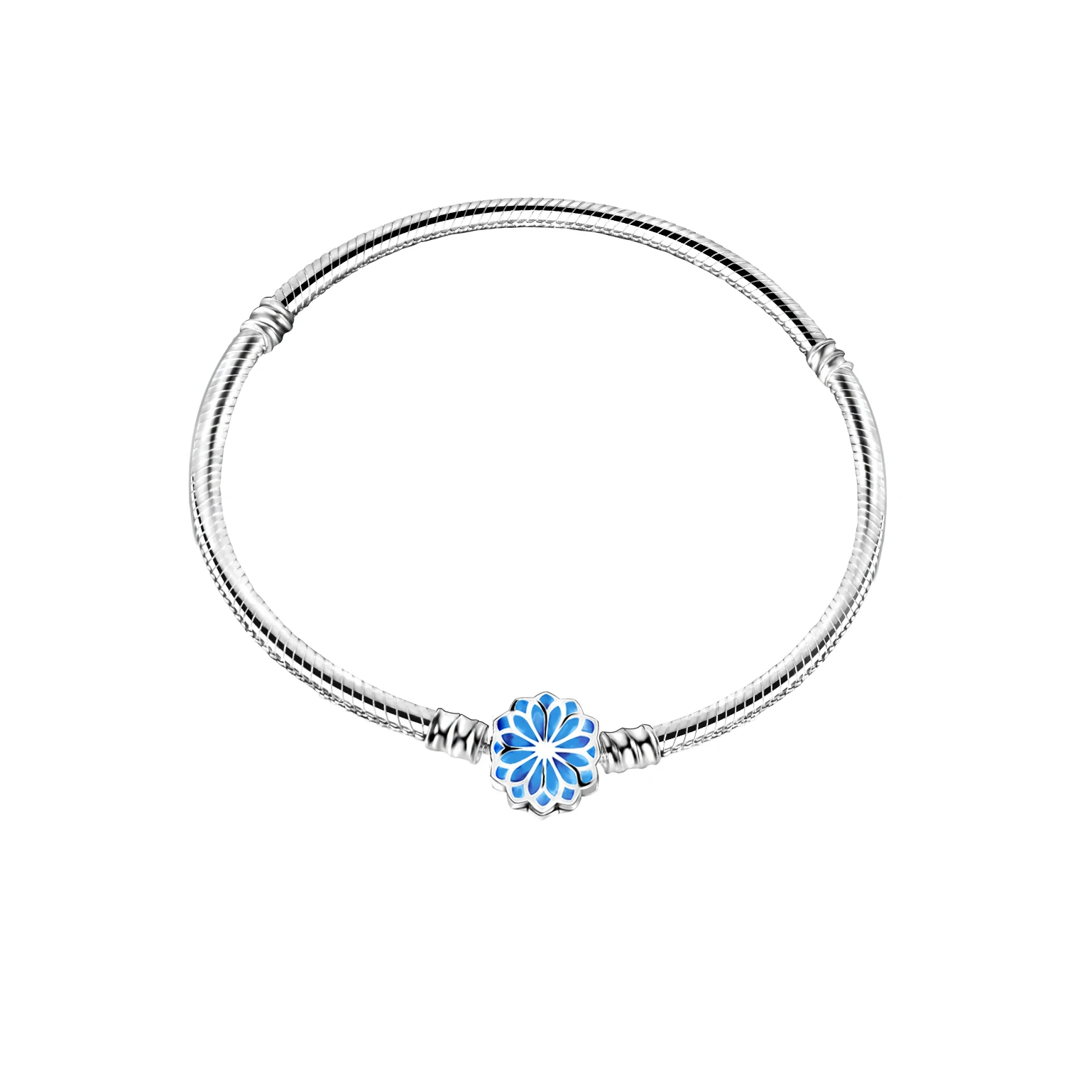 Оригинальный Женский браслет-змея Plata с серебряными вставками в виде сердца |