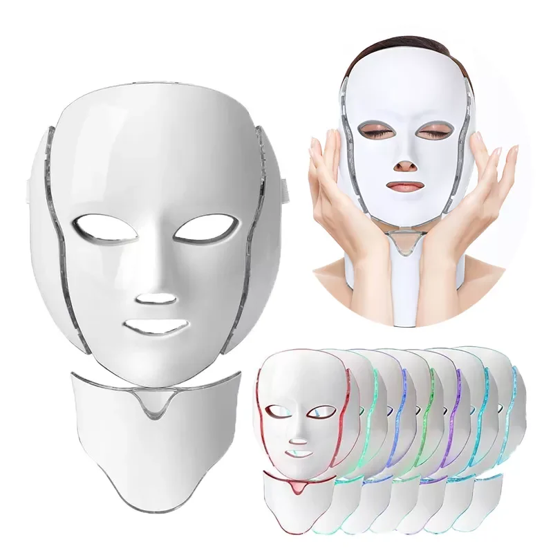 

7 цветов Светодиодная маска для лица фотонная терапия против акне удаление морщин омоложение кожи уход за кожей лица косметические инструм...