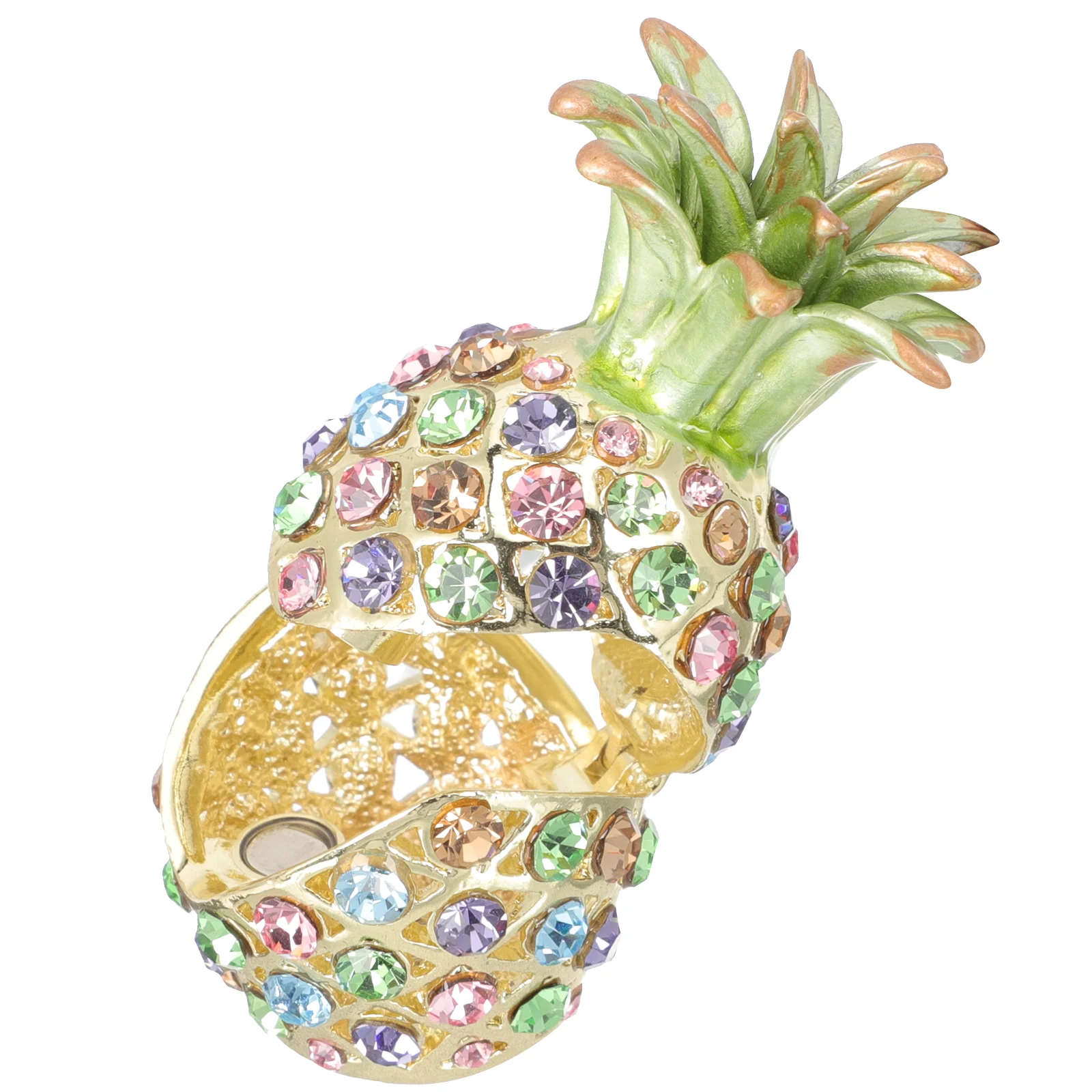 

Jewelry Case Crystal Pineapple Trinket Box Jewelry Container Earrings Necklace Organizer
