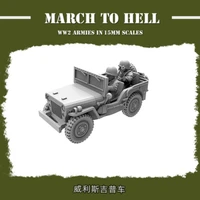 1100 miniatures wargame world war ii us army willys jeep with 2 soldierskit unassembled and unpainted
