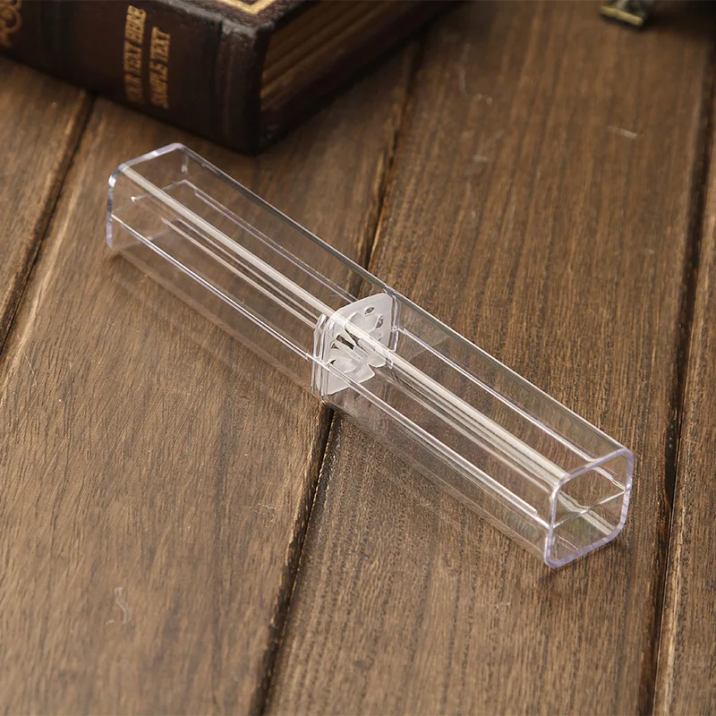 

50Pcs/Lot Plastic Transparent Promotional Gift Pen Boxes Empty Clear Storage Pencil Case For Students School Office Supplies