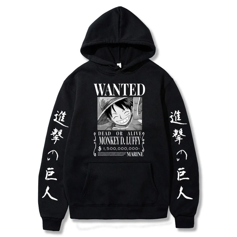 

2022 New Luffy Hoodie Anime Attack on Titan Hoodies Fleece Pullover Sweatshirts Streetwear Oversized Clothes