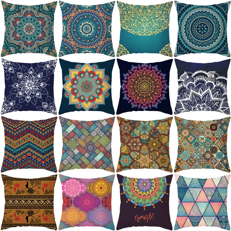 

Boho Geometric Square Vintage Sofa Pillow Cover Home Decor Cushion Cover Office Cushion Cover