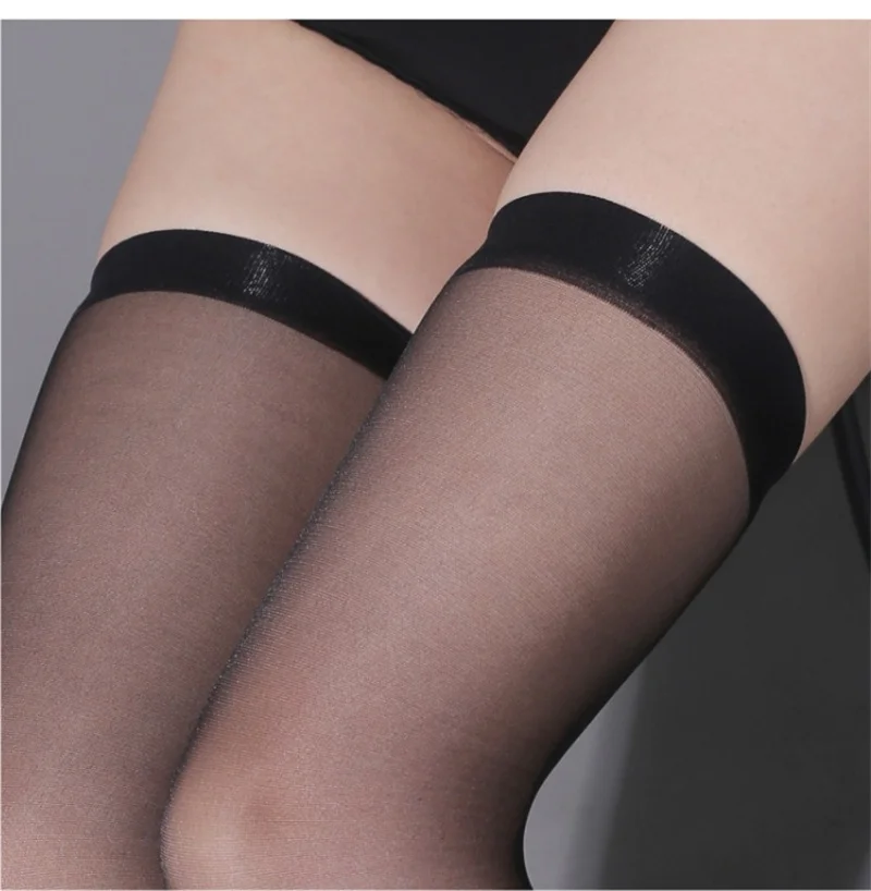 Летние ультратонкие нейлоновые длинные носки чулки в японском стиле прозрачные