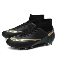 size 35 45 mens soccer shoes high ankle cleats teenager breathable sneakers grass training fg tf kids antiskid football boots