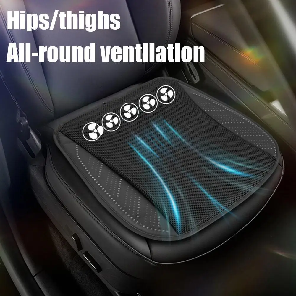 

Car Summer Cool Ice Silk Seat Cushion With USB Fan Pad Cushion Cool Seat Blowing Cushion Ventilation Seat Summer Cooling Ca M5A8
