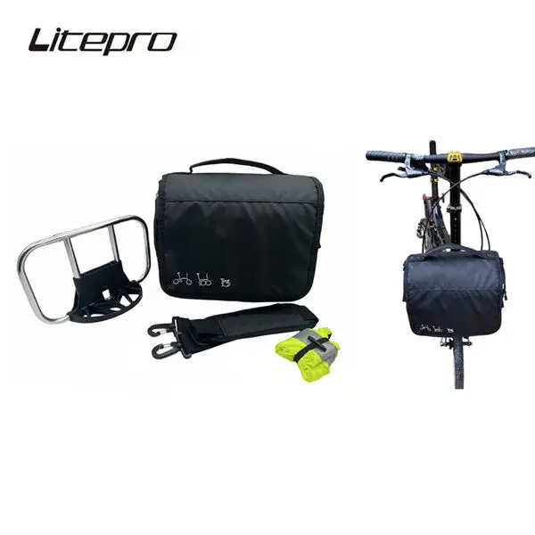 

Сумка Liteproelite для велосипедной камеры BMX, передний Держатель свиньи, Полиэстеровая сумка на голову, водонепроницаемая, искусственная, с двойной молнией для Бромптона