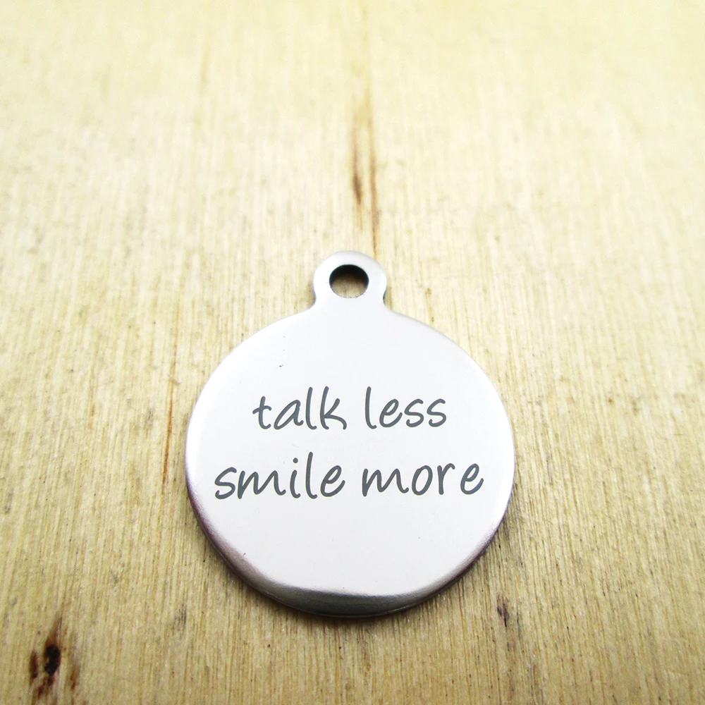 20 шт. - подвески из нержавеющей стали Тамко меньше улыбки — лазерная гравировка