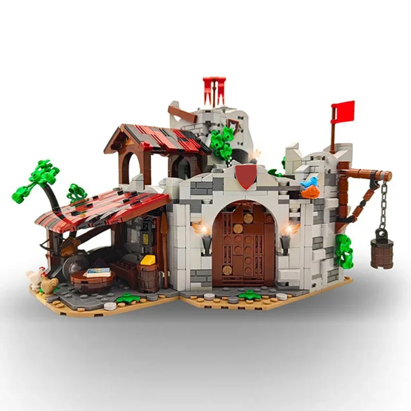 Средневековый замок модель MOC строительные кирпичи племенный Stronghold модульные