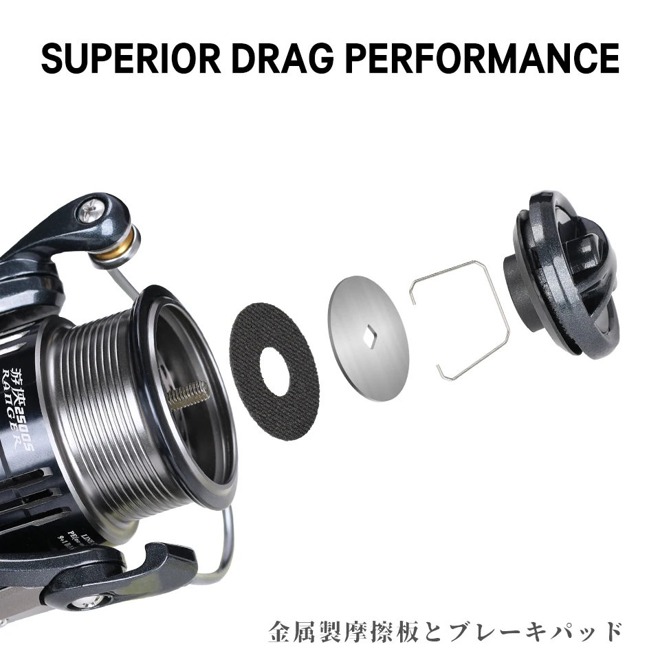 TSURINOYA Сверхлегкая спиннинговая рыболовная катушка RANGE 9 + 1 шарикоподшипники из