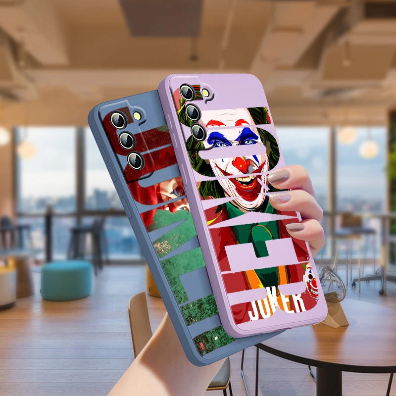 

Fashion Movie Joker For Samsung Galaxy Note 20 10 S22 S21 S20 FE S10 Plus Lite Ultra Liquid Silicone Rope Phone Case
