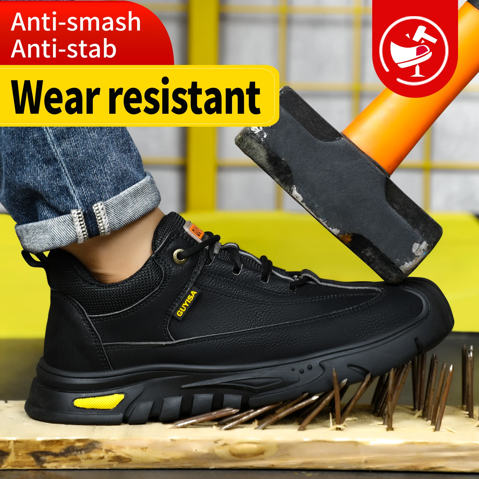 Противоударная обувь с перфорацией профессиональная защитная глубоким вырезом