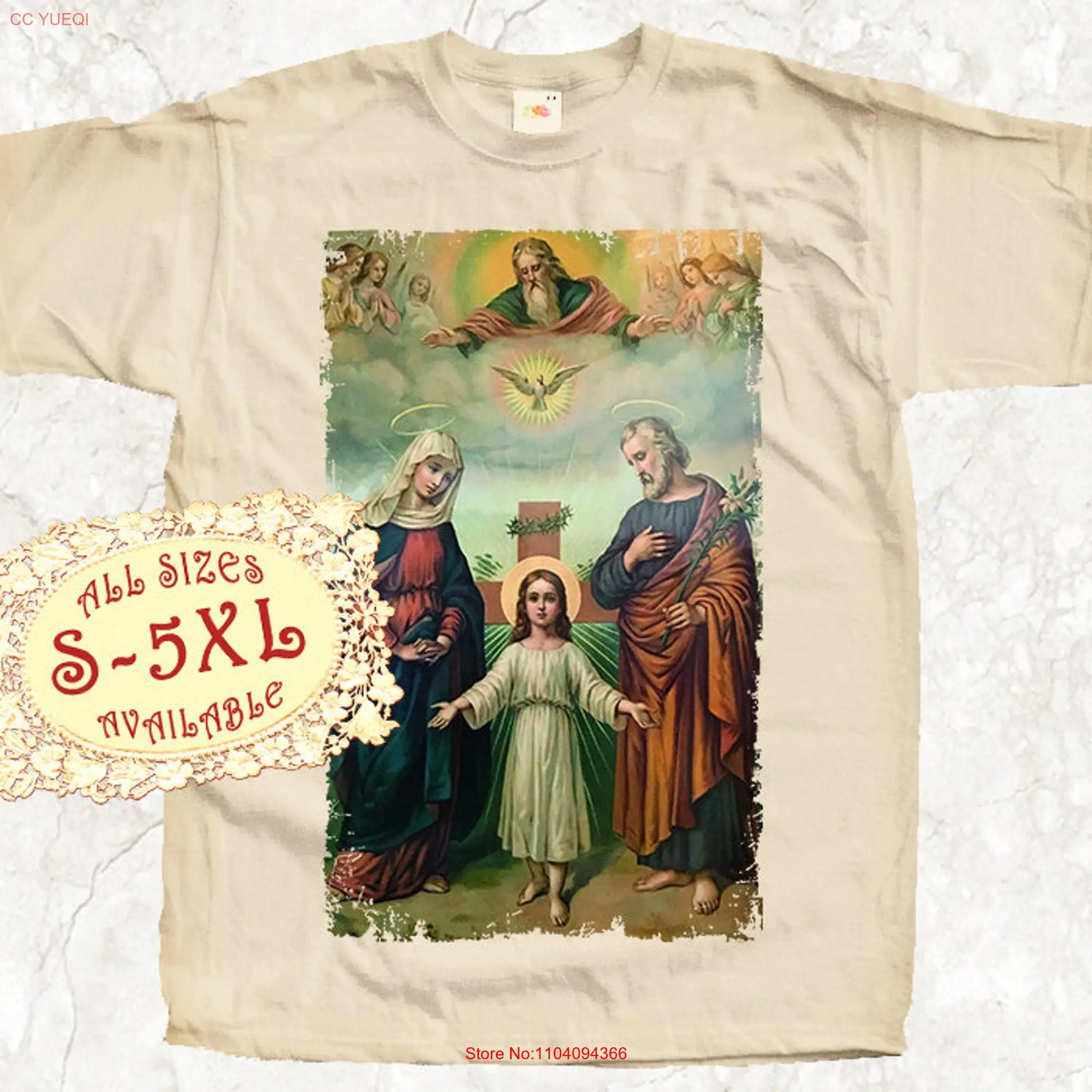 Футболка с католическим принтом Saint Family V39 футболка всех размеров S 5XL