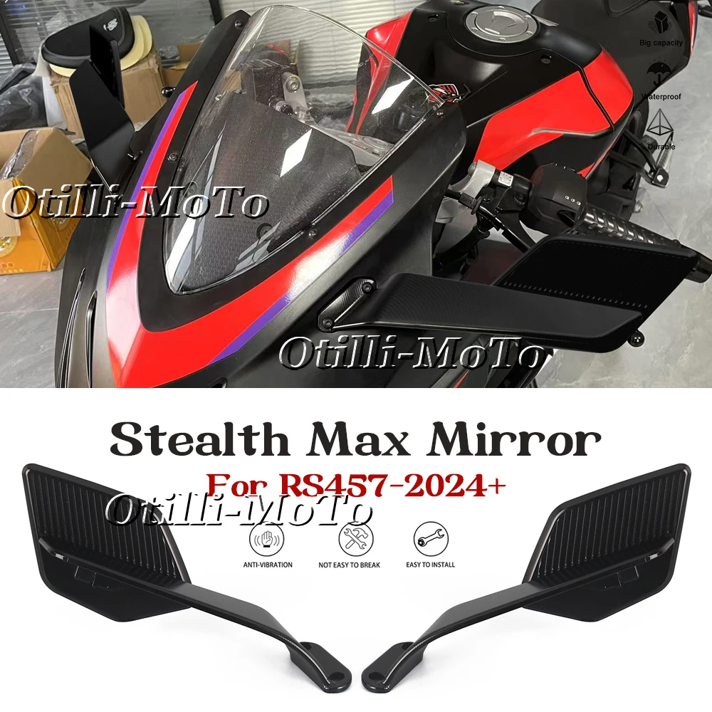 Фото Новое зеркало заднего вида для мотоцикла Aprilia RS457 2024-2026 Stealth Sport Winglet, регулируемые зеркала Stealth Max №1