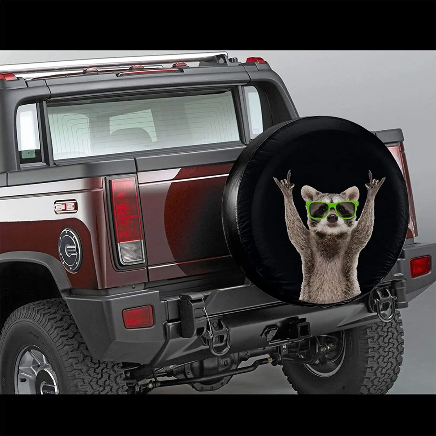 

Hitamus Funny Raccoon Spare Tire Cover for Jeep Wrangler RV SUV Camper Travel Trailer Accessories 14 15 16 17 Inch Sunscreen Dus