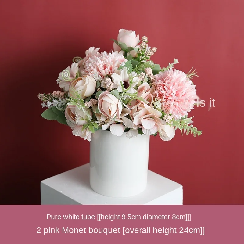 

New Arrival Chrysanthemum Artificial Flower Set Decoration Fake Flower Living Room Furnishings Potted Decorations Home Plant