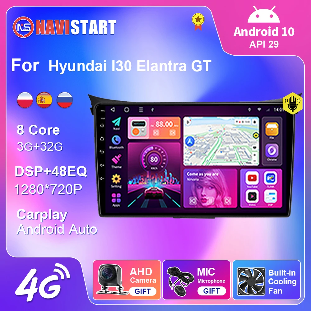 NAVISTART Android 10 Für Hyundai I30 Elantra GT 2012 2013 2014 2015 2016 Auto Radio Carplay Android 10 GPS Navigation DVD Player