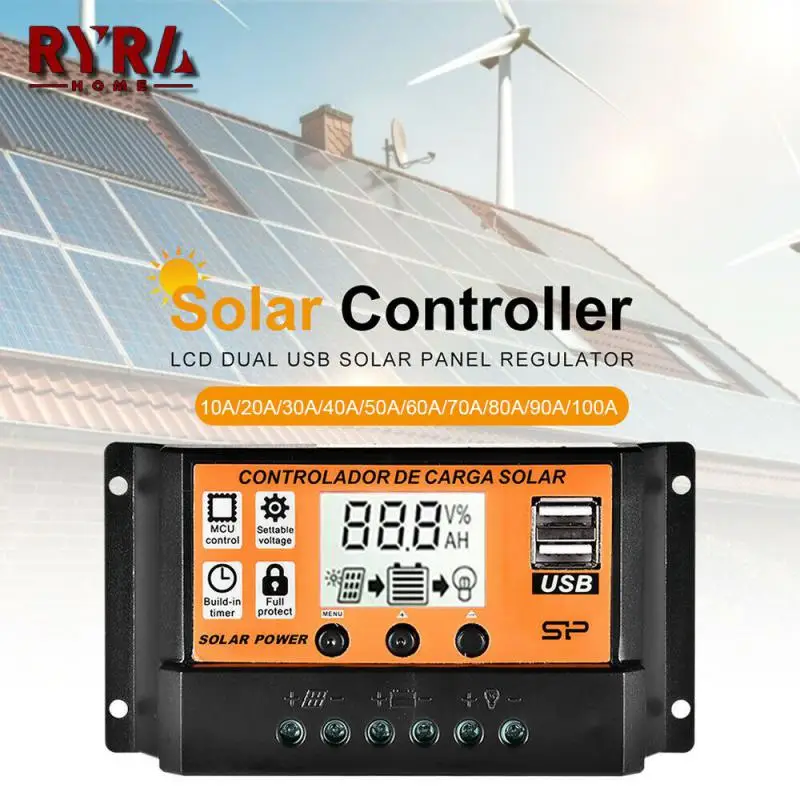 

MPPT/PWM Solar Controller 12V/24V 60A 50A 40A 30A 20A 10A Solar Regulator PWM Battery Charger LCD Display Dual USB Output