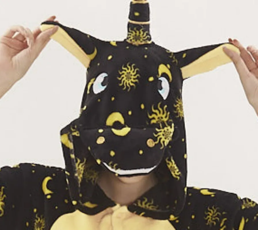 Unisex Winter Warm One-Piece Cartoon Animal Pajamas Polyester Slim Fit And Comfortable Sleepwear Cosplay With Two Angle