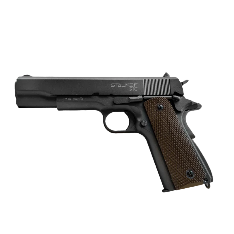 ПИСТОЛЕТ ПНЕВМАТИЧЕСКИЙ STALKER STC (АНАЛОГ &quotCOLT 1911A1") к.4 5мм металл 100 м/с HOP-UP