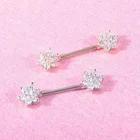 Кольцо для Соска из хирургической стали, ювелирное изделие для пирсинга языка, в форме цветка, кольцо для соска, 1 шт.