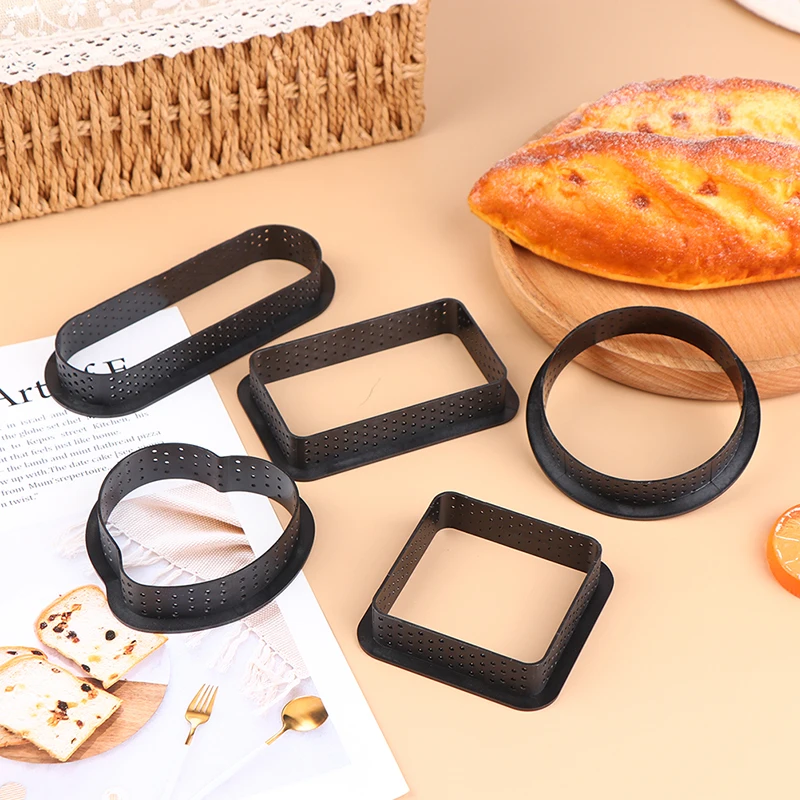 

1Pc Perforated Plastic Tart Ring Circle DIY French Fruit Mousse Cake Dessert Molds Cutter for Kitchen Pastry Decorating Tool