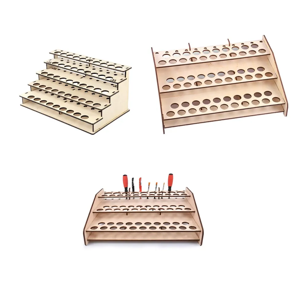 63 отверстия деревянная подставка-органайзер для хранения цветных чернил кистей