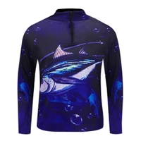 anti uv fishing clothing with zipper 2023 new design mens fishing jerseys quick drying sun protection fishing shirts