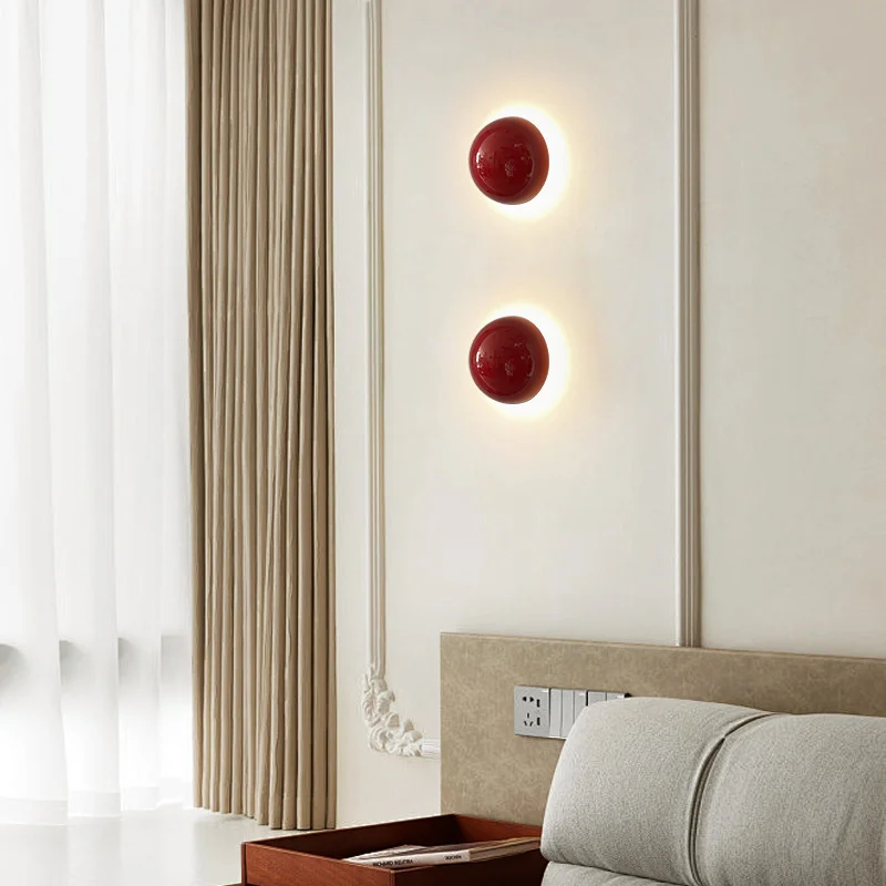 Круглый настенный светильник Красный зеленый белый скандинавский современный в