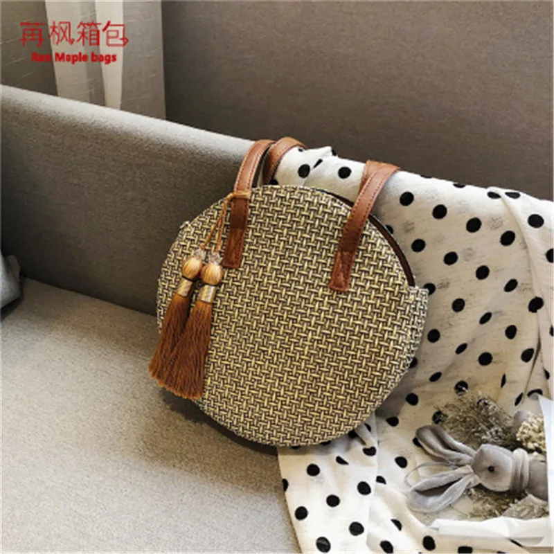 Высококачественная соломенная плетеная простая Ретро маленькая круглая сумка, сумочки от AliExpress RU&CIS NEW