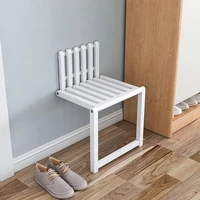 Wall-Mounted Folding Shoes Changing Seat Entryway Stool Wall Hanging Bathroom Bathtub Safety Stool Solid Wood Chairs furniture
