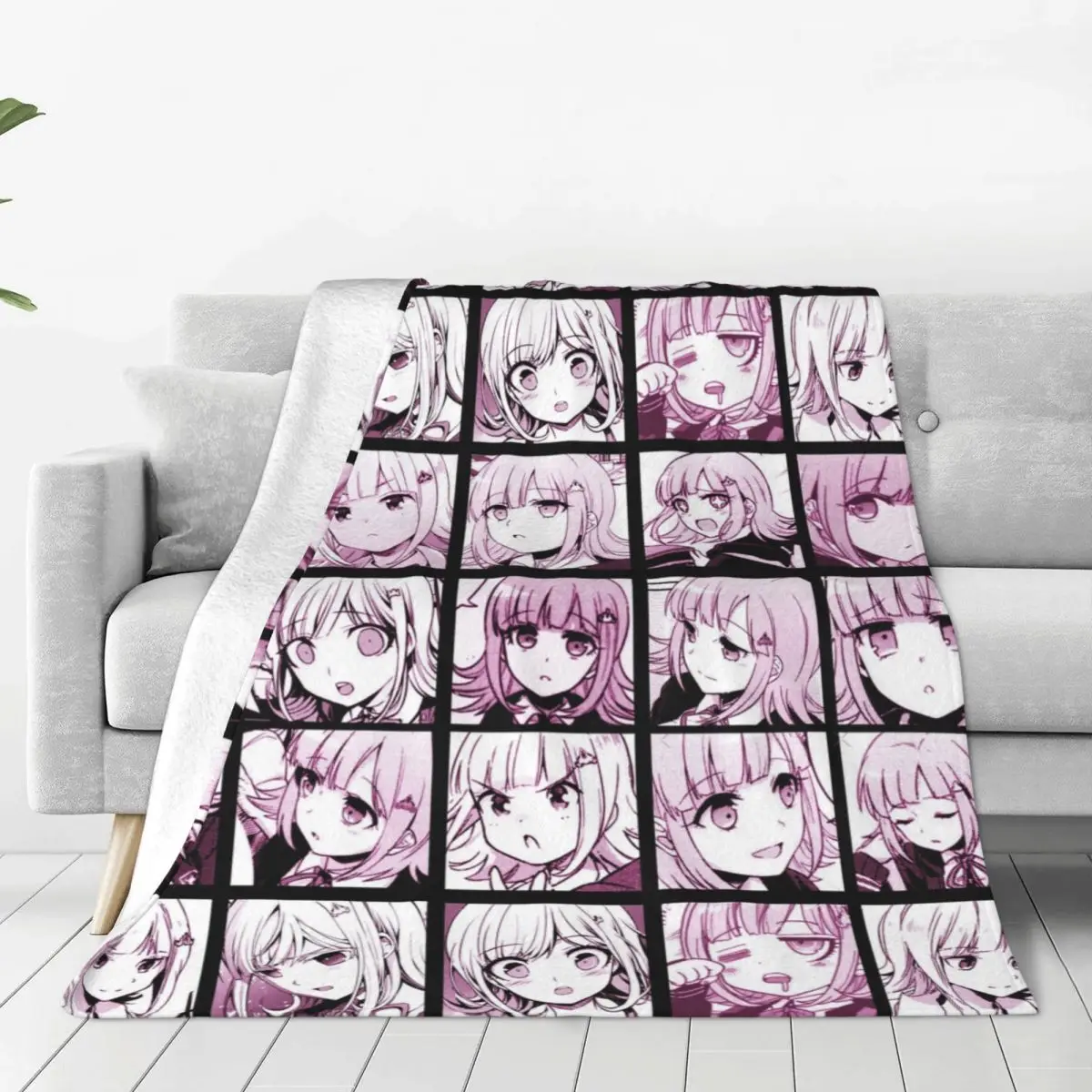 

Chiaki Manga Blankets Fleece Spring Autumn Danganronpa Anime Multi-function Super Soft Throw Blankets for Home Car Rug Piece