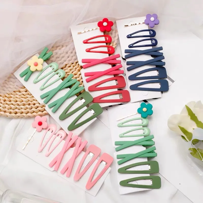 

14Pcs/Set Korean Fashion Colorful Hairpin Female Bangs Hair Clip Hairgrip Cute Side One-Word Barrette New Women Hair Accessories